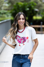 Camiseta Gallina rosa