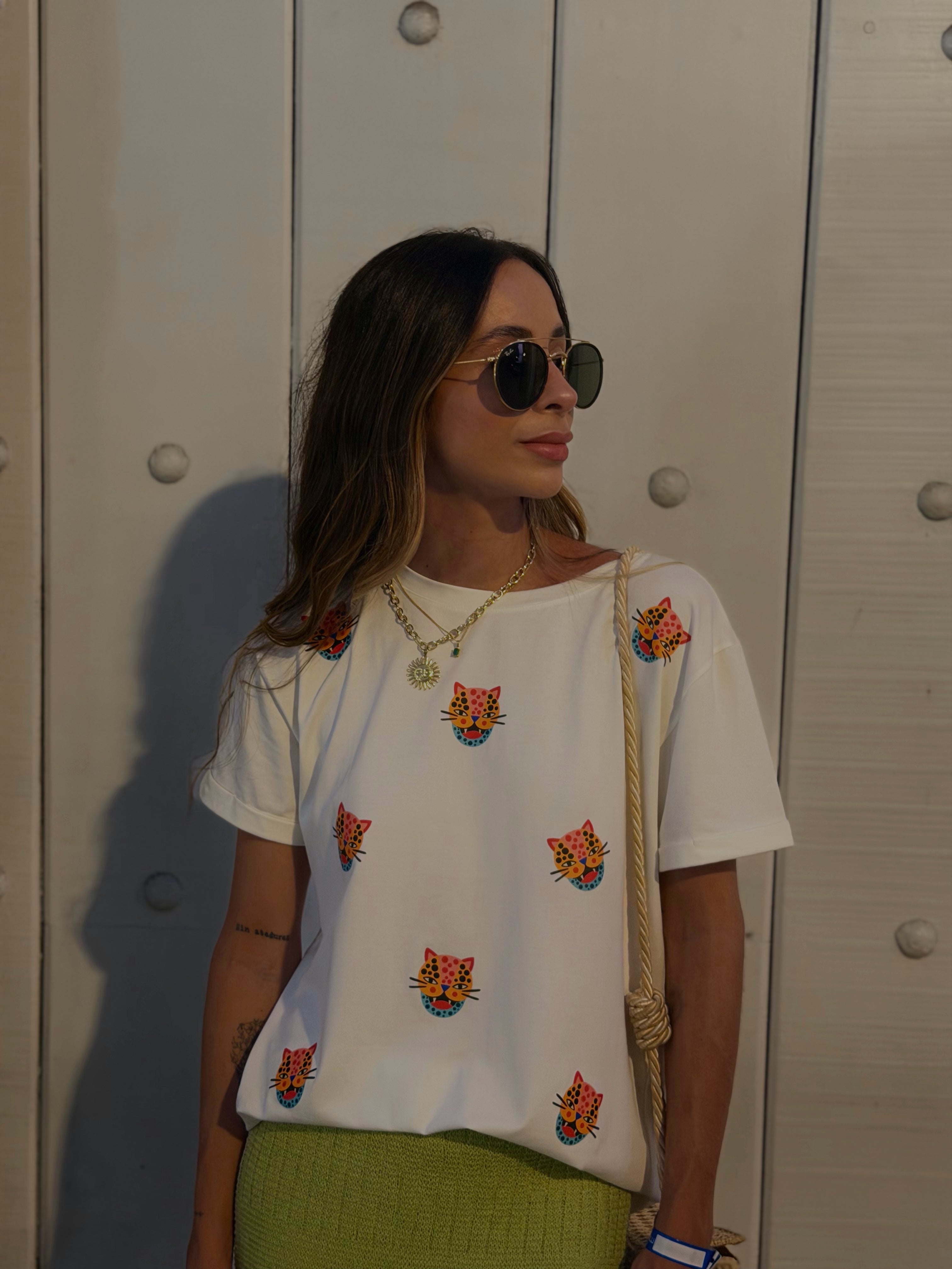 Camiseta Leopardo Feliz