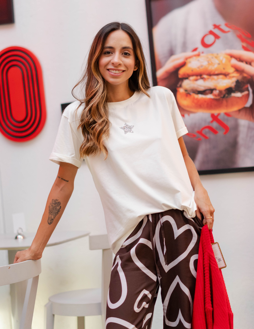 Camiseta Con Estrella Plateada