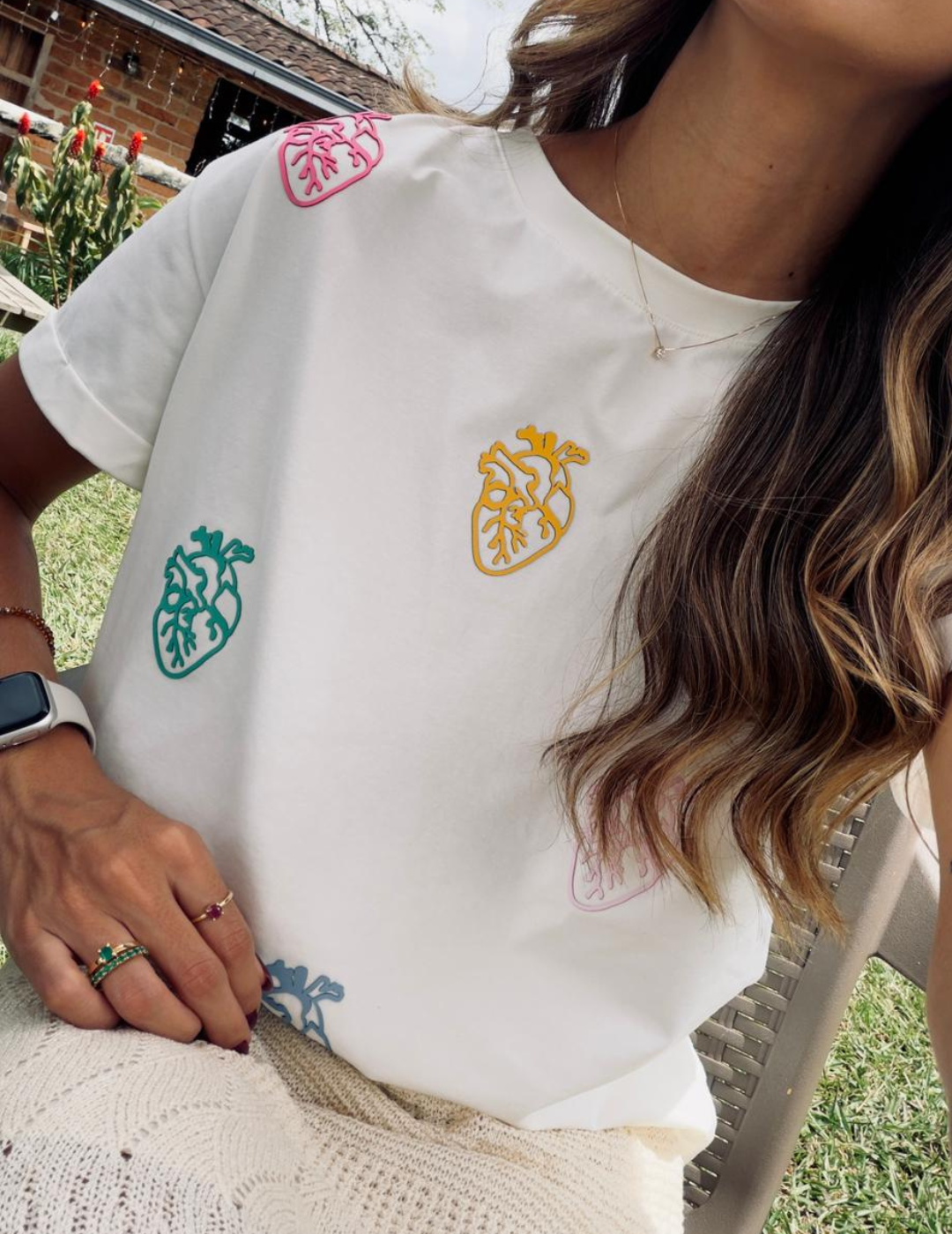 Camiseta De Mujer Con Corazones Anatómicos