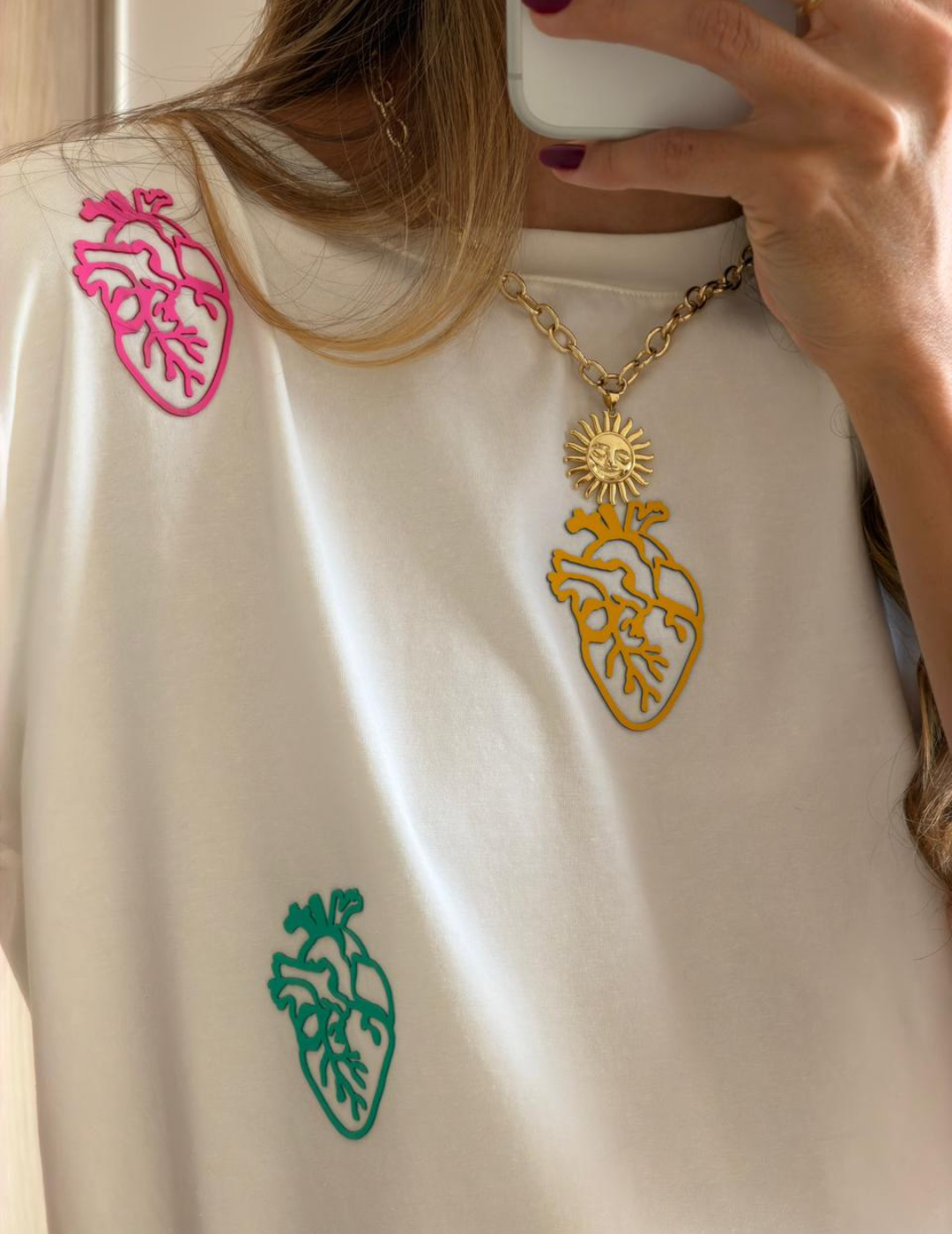 Camiseta De Mujer Con Corazones Anatómicos