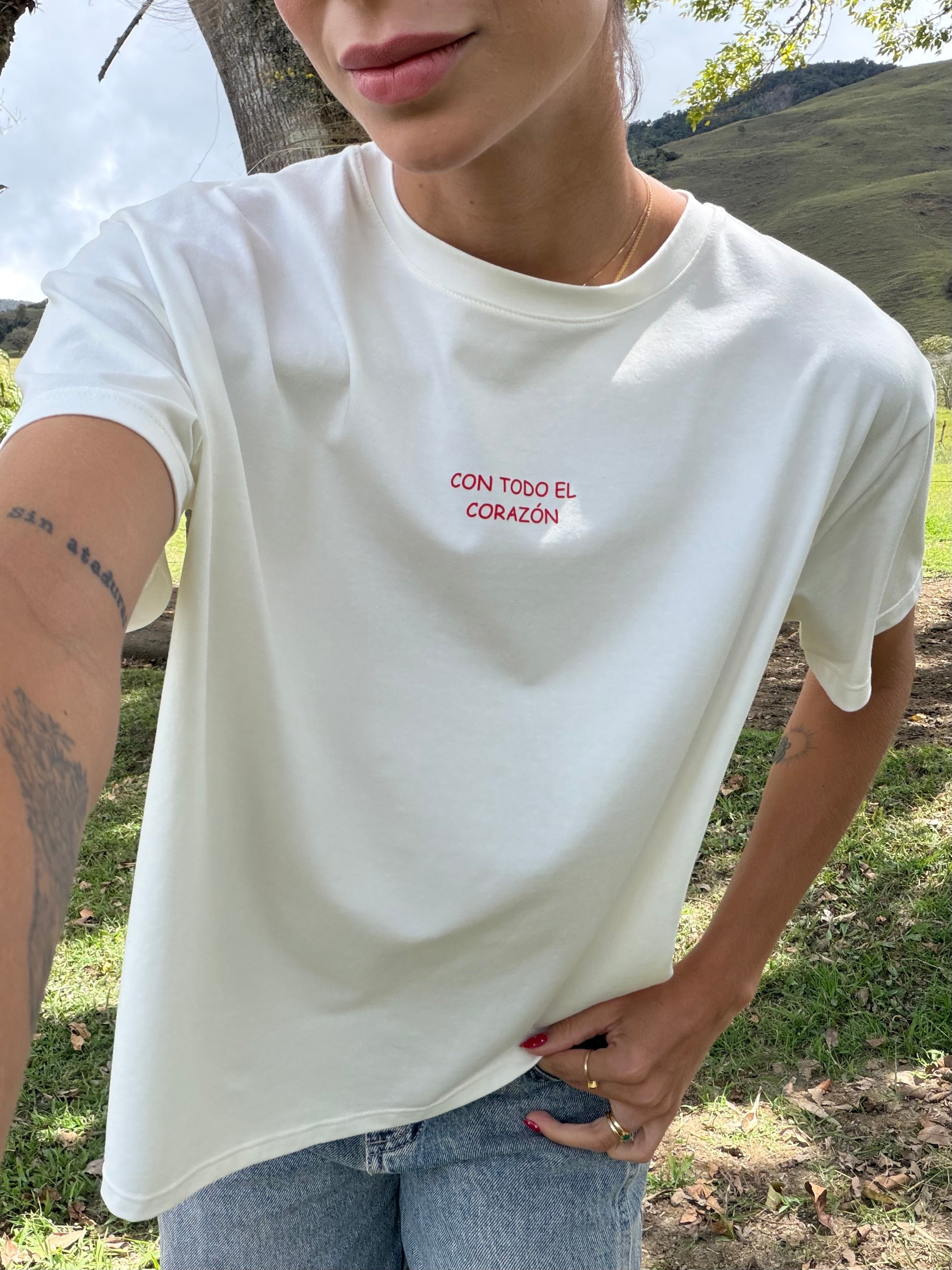 Camiseta Con todo el corazón