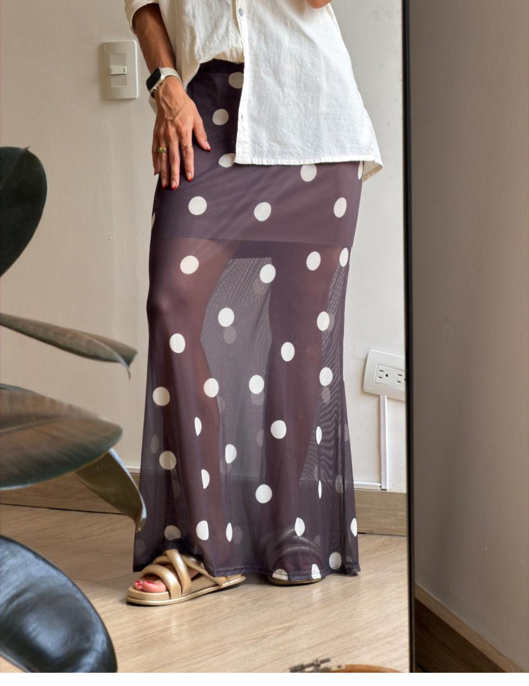 Falda Larga Polka Dost