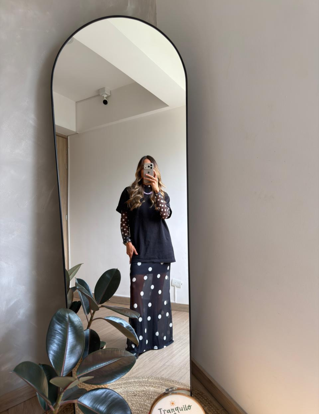 Falda Larga Polka Dost