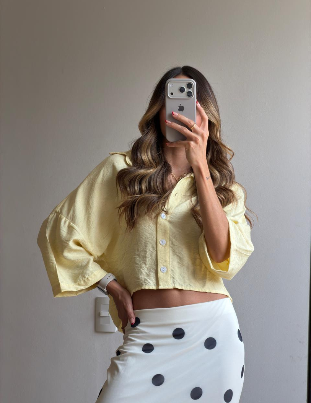 Falda Larga Polka Dost