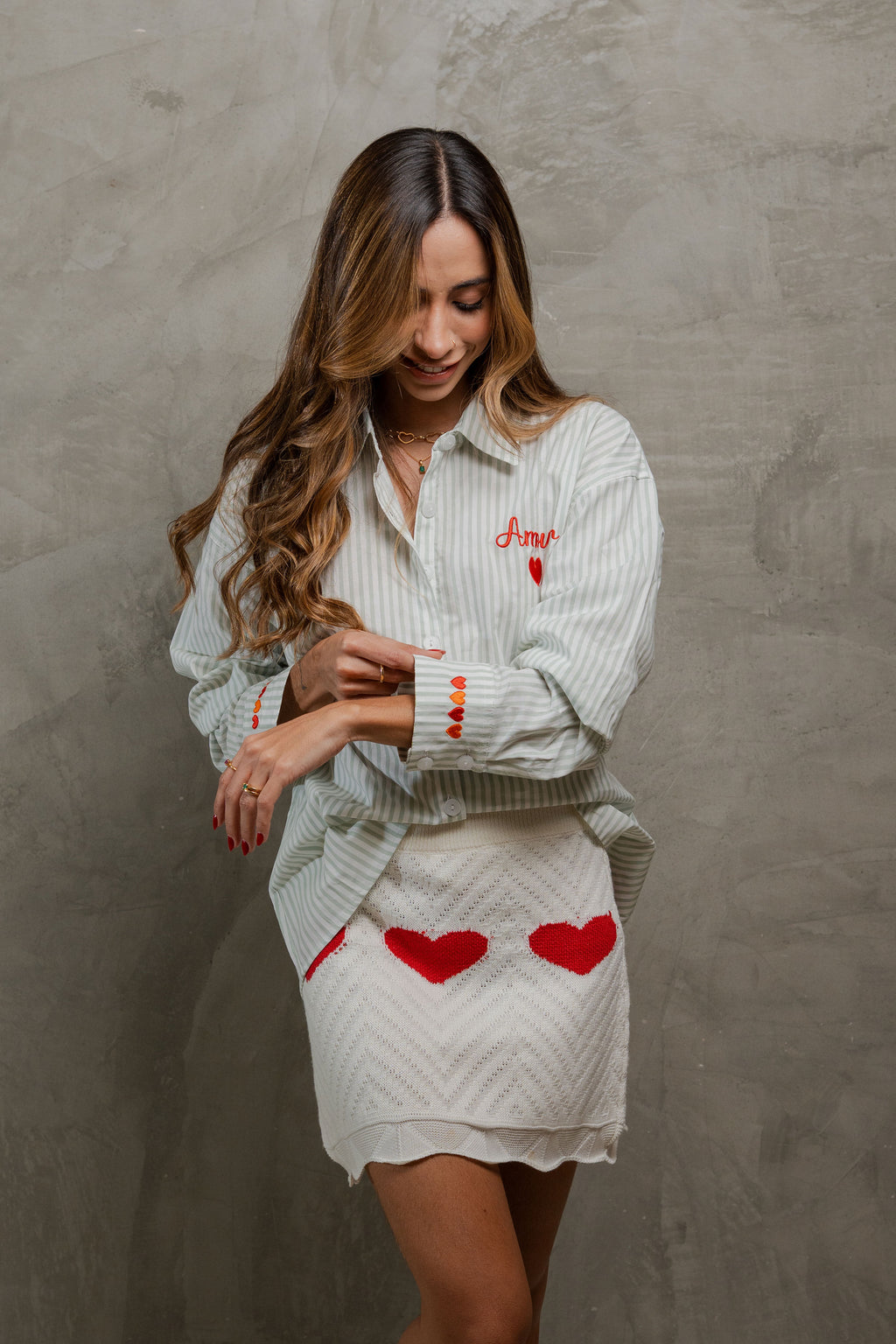 Falda Tejida Corazon